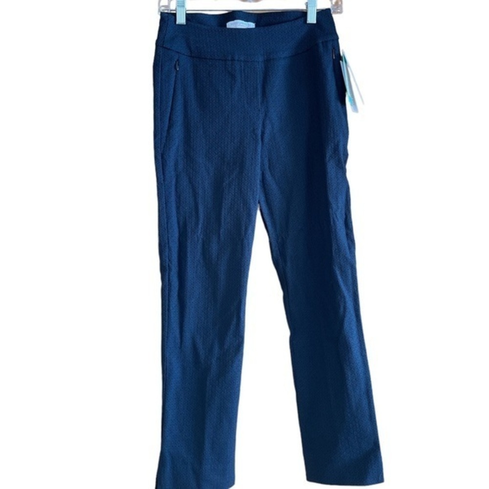 Margaret M Slimming Pants Sylvie Straight Leg Pull On Navy‎ Black Small NWT